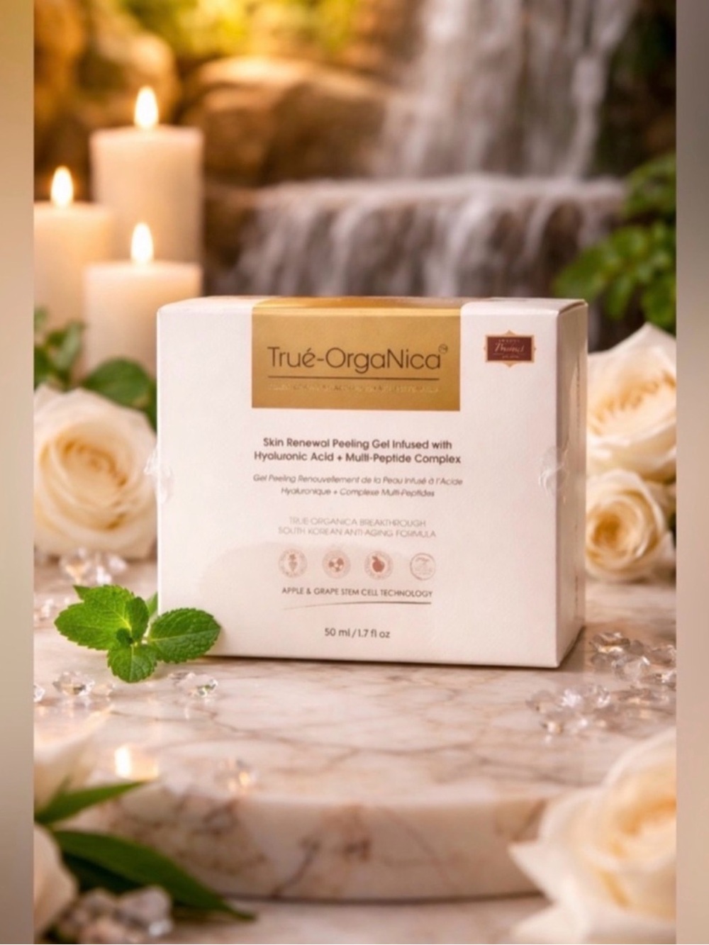 True OrgaNica Skin Renewal Peeling Gel W/HA & Multi-Peptides ~ Retail $200